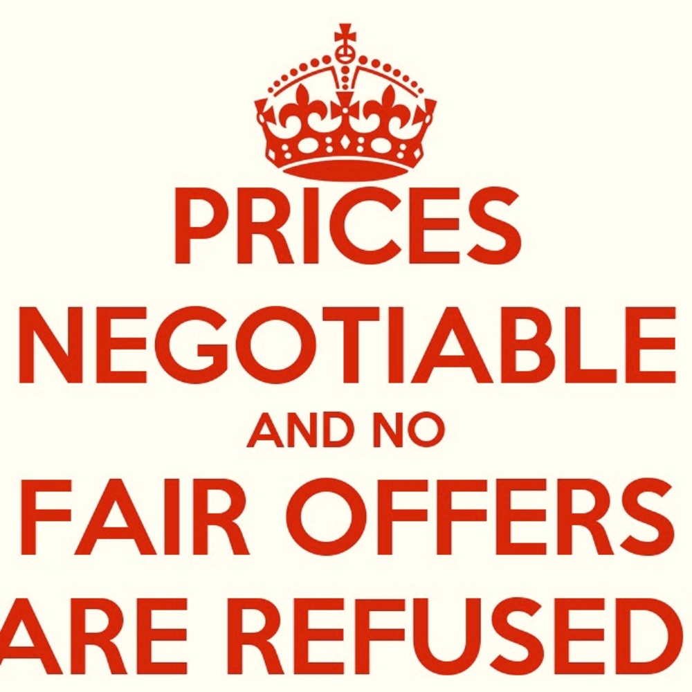 PRICES ARE NEGOTIABLE